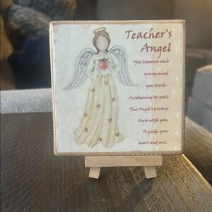 Teacher's Angel Plaque with Easel